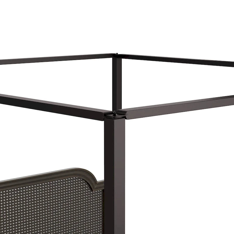 Hillsdale Furniture Melanie Wood and Metal Canopy Bed, Oiled Bronze
