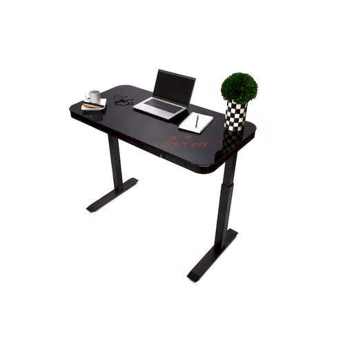 AIRLIFT 47.5 in Tempered Glass Electric Standing Desk Top Dual 2.4A USB Charging Port Height Adjustable to 47.5 in H