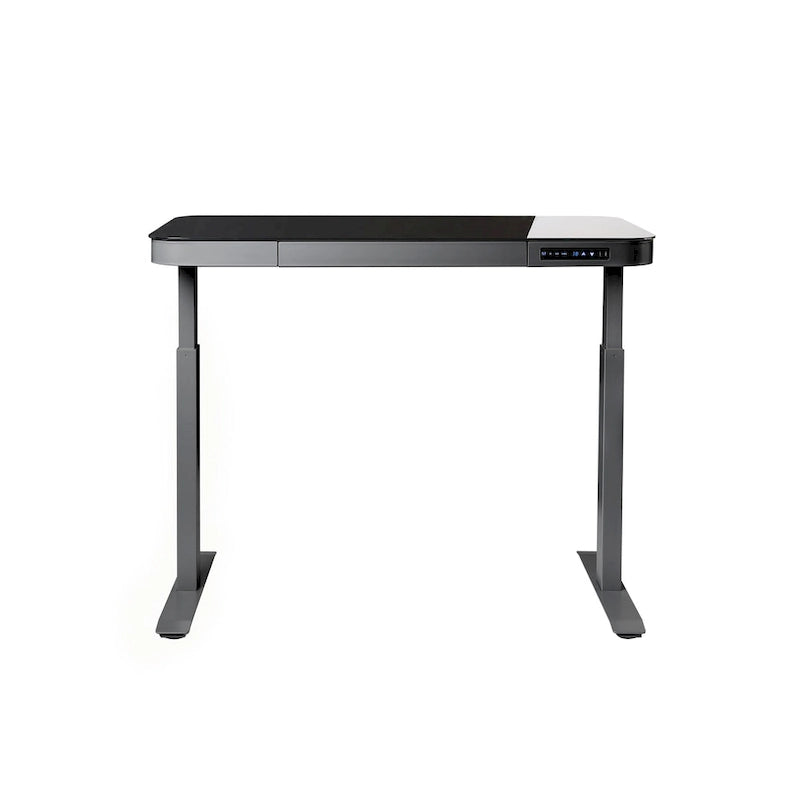 AIRLIFT 47.5 in Tempered Glass Electric Standing Desk Top Dual 2.4A USB Charging Port Height Adjustable to 47.5 in H