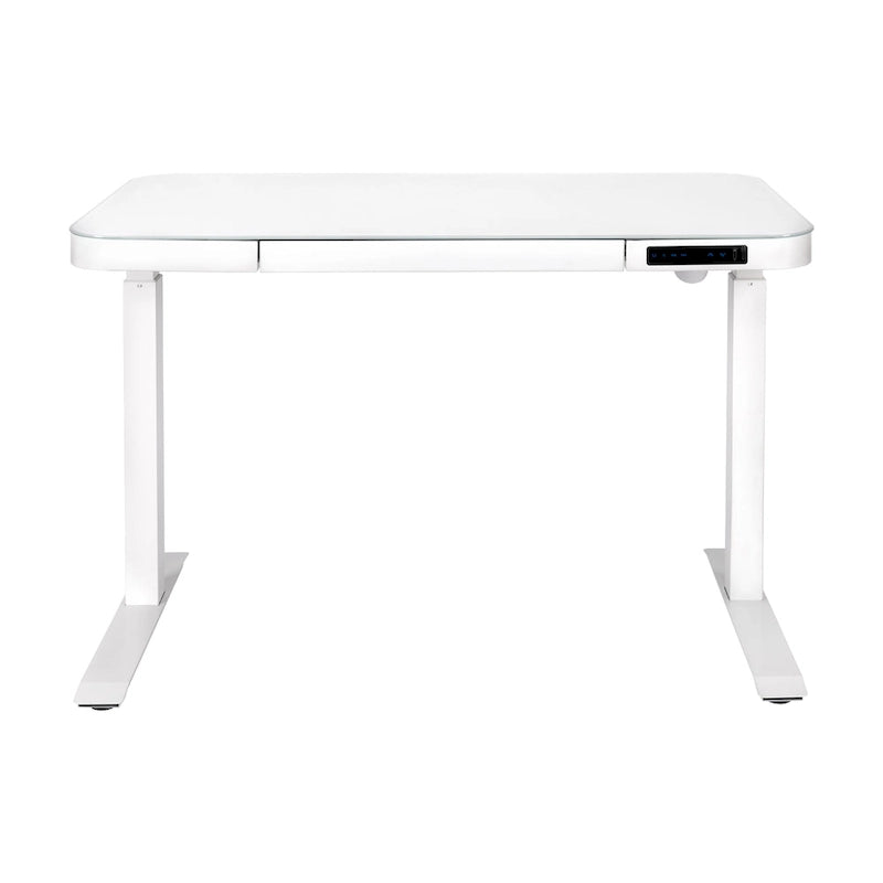 AIRLIFT 47.5 in Tempered Glass Electric Standing Desk Top Dual 2.4A USB Charging Port Height Adjustable to 47.5 in H