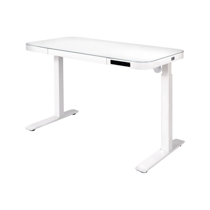 AIRLIFT 47.5 in Tempered Glass Electric Standing Desk Top Dual 2.4A USB Charging Port Height Adjustable to 47.5 in H
