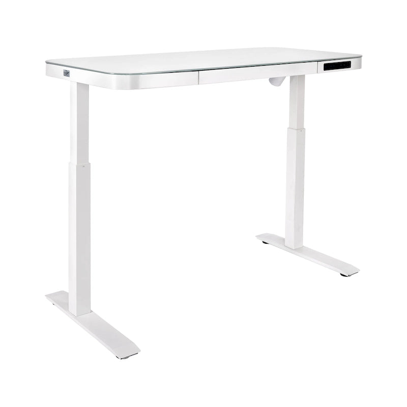 AIRLIFT 47.5 in Tempered Glass Electric Standing Desk Top Dual 2.4A USB Charging Port Height Adjustable to 47.5 in H
