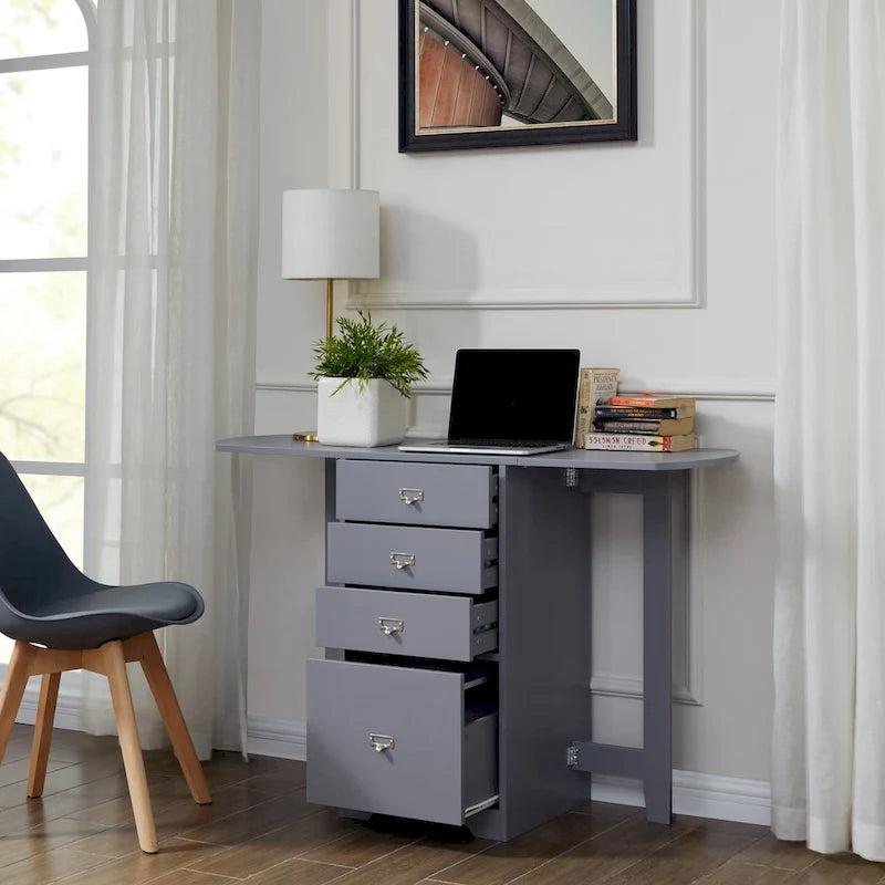 SEI Furniture London White Fold-out Organizer and Craft Desk