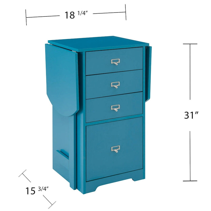 SEI Furniture London White Fold-out Organizer and Craft Desk