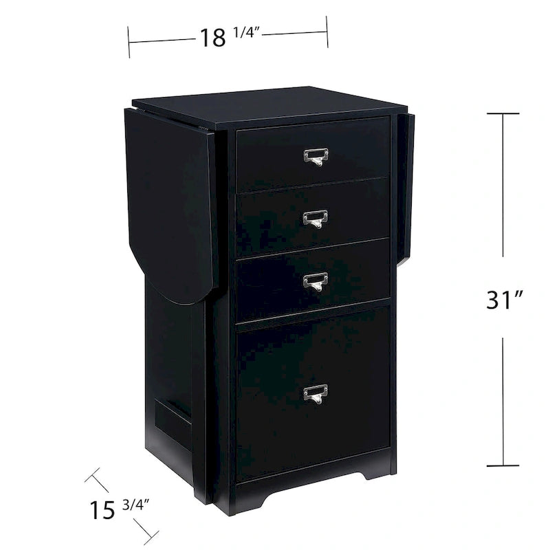 SEI Furniture London White Fold-out Organizer and Craft Desk