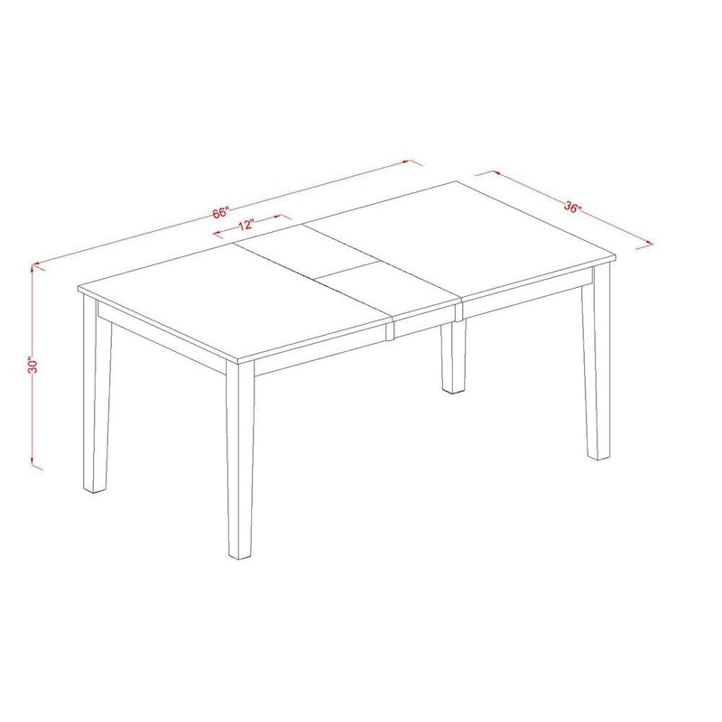 East West Furniture Kitchen Table Set Consist of a Rectangle Dining Table with Butterfly Leaf and Dining Chairs (Pieces Options)
