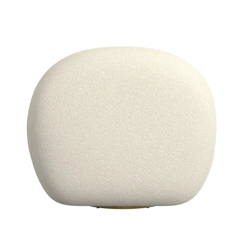 HomePop Armless Cloud Swivel Chair- White Sherpa
