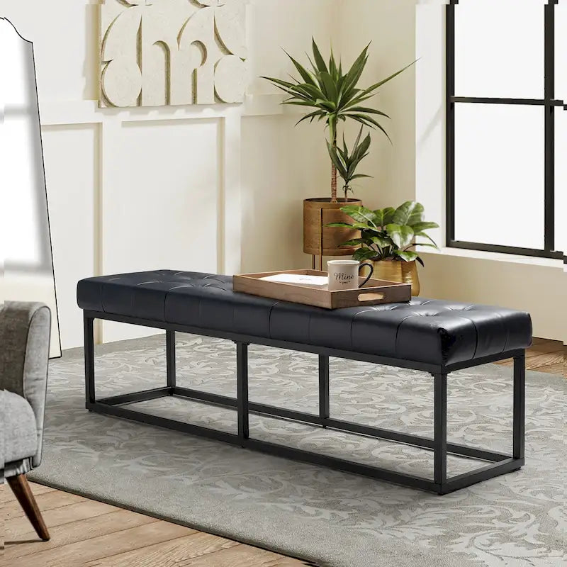 Alicia Classic Genuine Leather Durable Easy Suitable Bedroom Bench by HULALA HOME