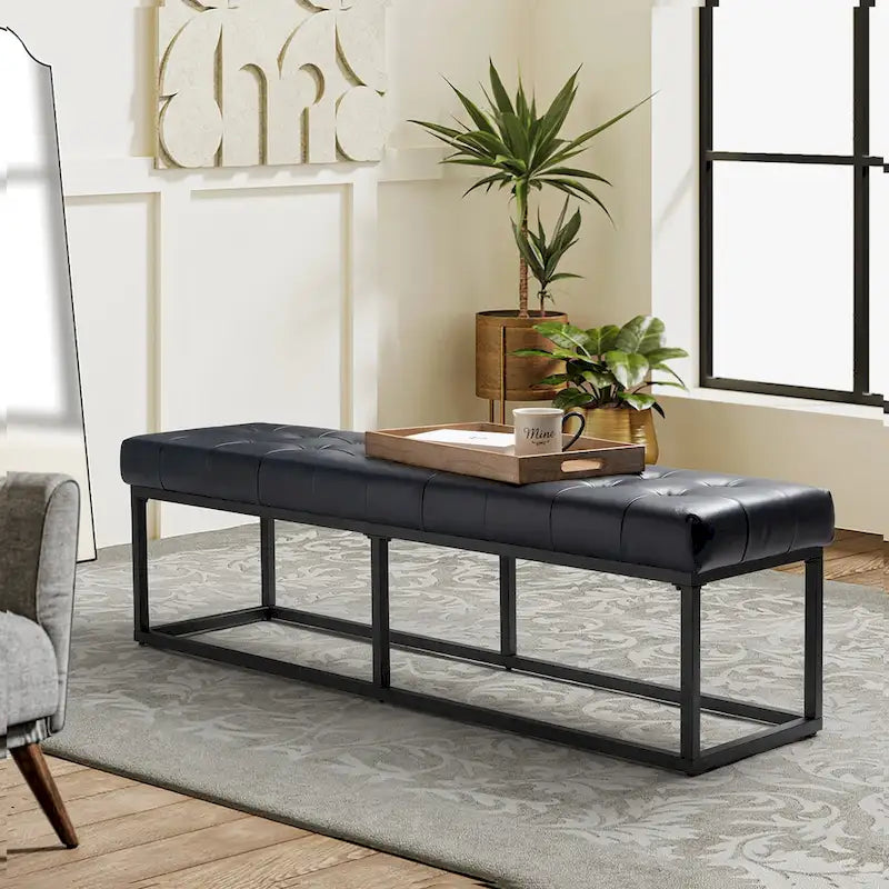 Alicia Classic Genuine Leather Durable Easy Suitable Bedroom Bench by HULALA HOME