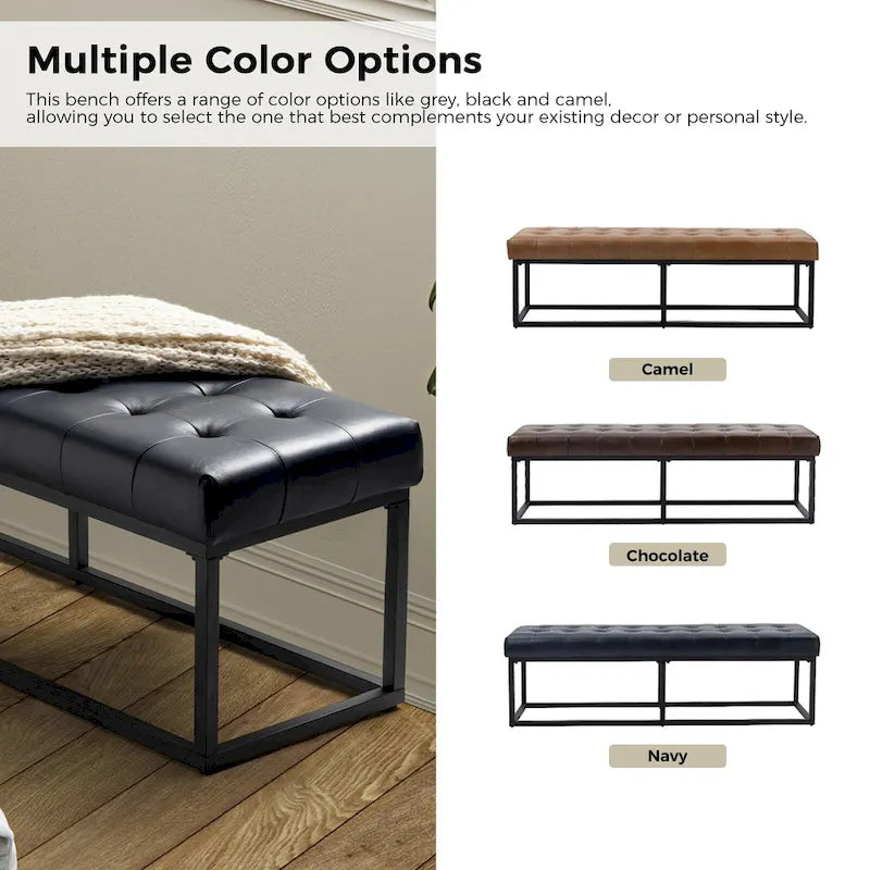 Alicia Classic Genuine Leather Durable Easy Suitable Bedroom Bench by HULALA HOME