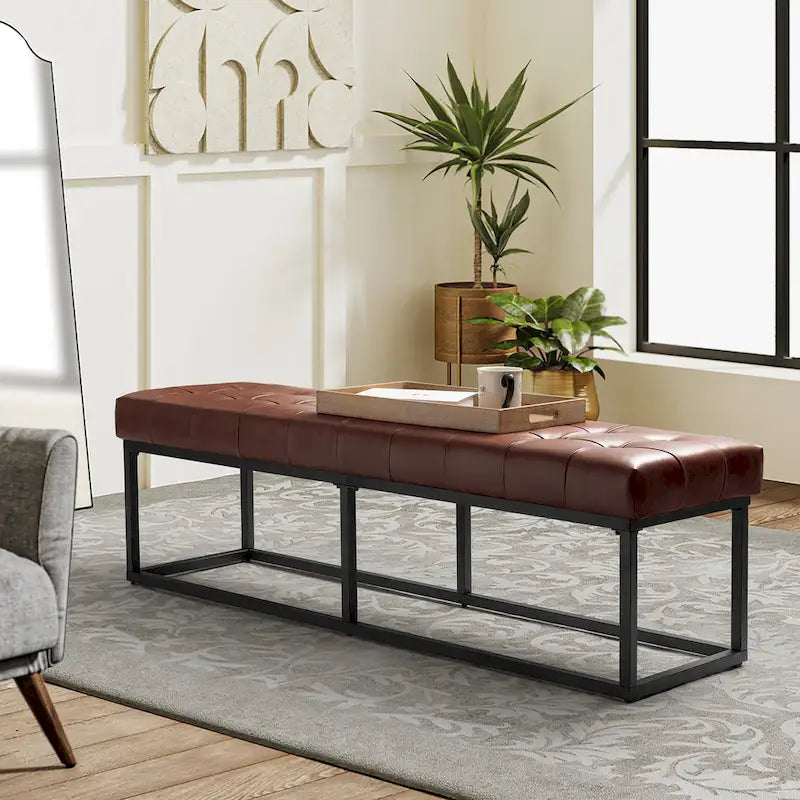 Alicia Classic Genuine Leather Durable Easy Suitable Bedroom Bench by HULALA HOME