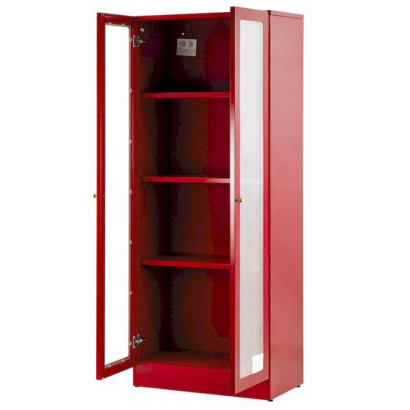 Avice 59-inch Red French Door Metal Cabinet