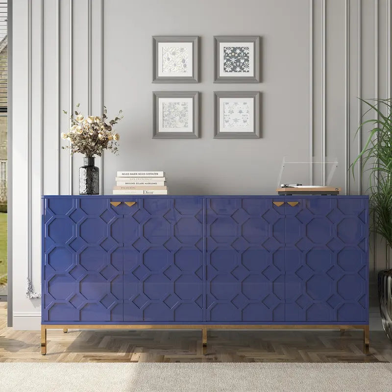 Clihome Storage High Gloss Entertainment Centers TV Stand, Sideboard