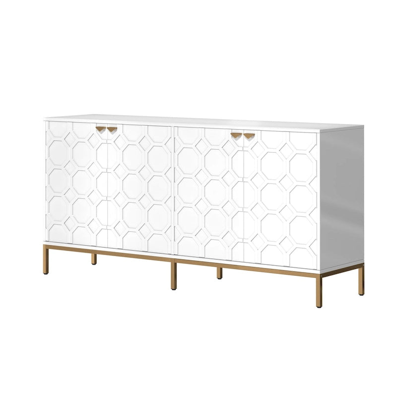Clihome Storage High Gloss Entertainment Centers TV Stand, Sideboard