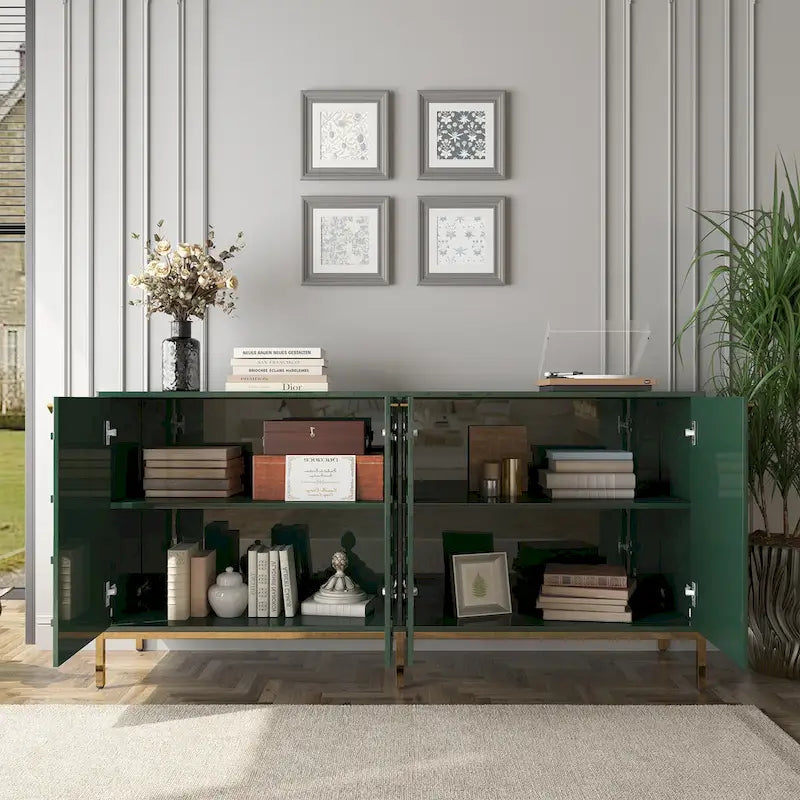 Clihome Storage High Gloss Entertainment Centers TV Stand, Sideboard
