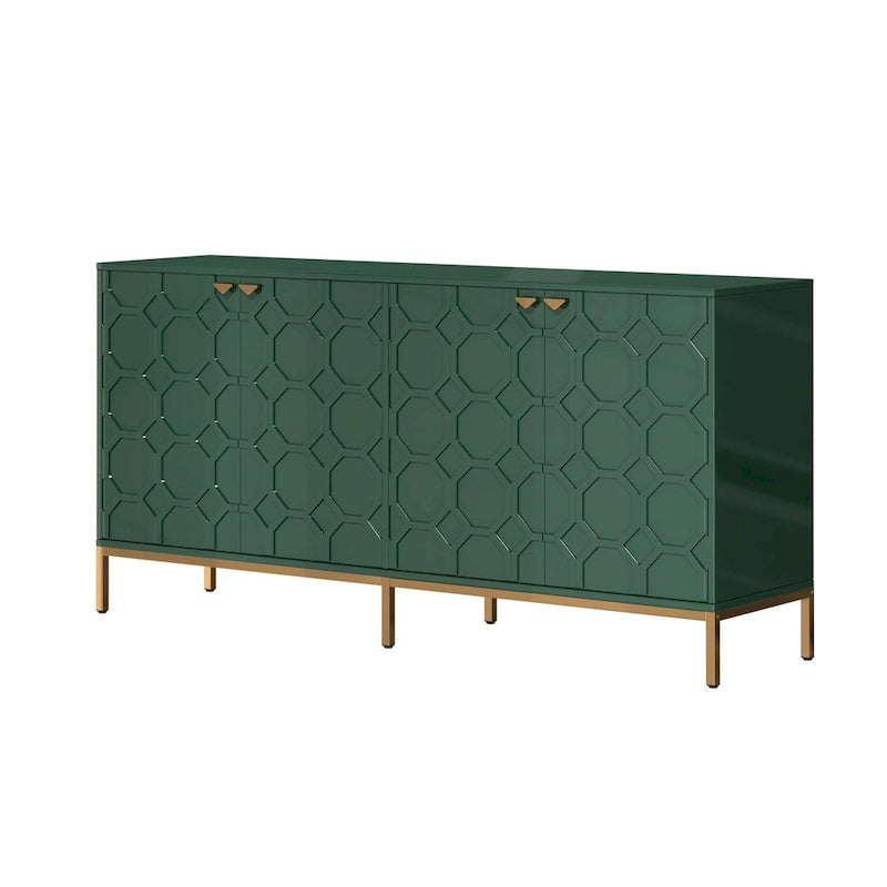 Clihome Storage High Gloss Entertainment Centers TV Stand, Sideboard