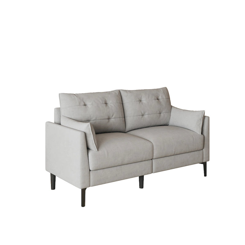 57.5 cotton-linen light grey double sofa Metal feet Plastic feet Thick cushion with two armrests