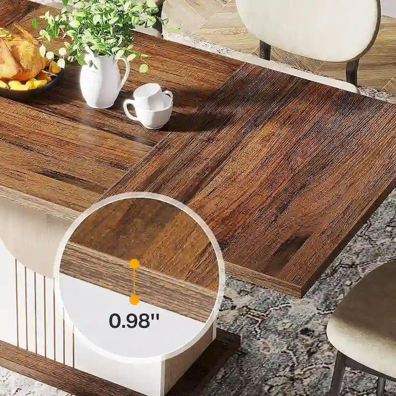 55 inches Wood Rectangle Dining Table for Kitchen Dining Room - N/A