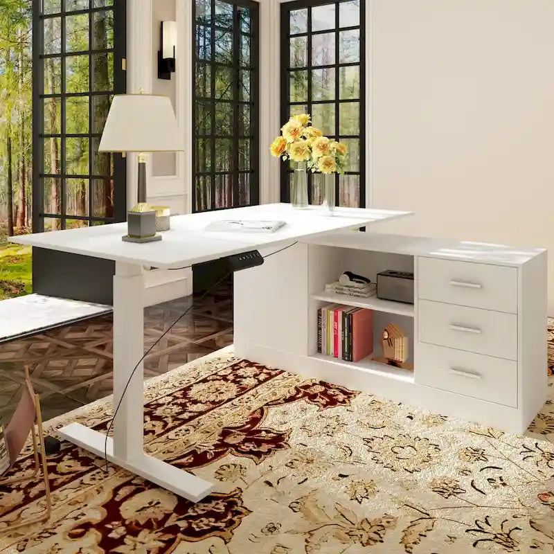 Ultimate Home Office Desk with Electric Lift Top Wrting Desk Working