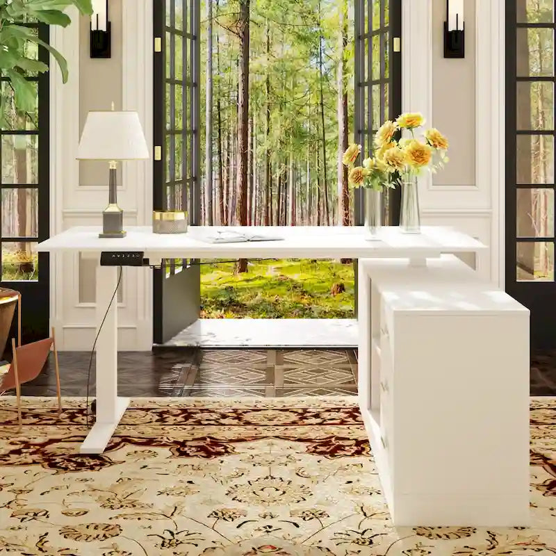 Ultimate Home Office Desk with Electric Lift Top Wrting Desk Working