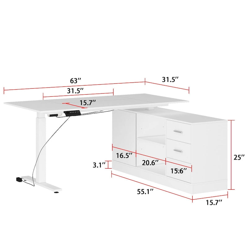 Ultimate Home Office Desk with Electric Lift Top Wrting Desk Working
