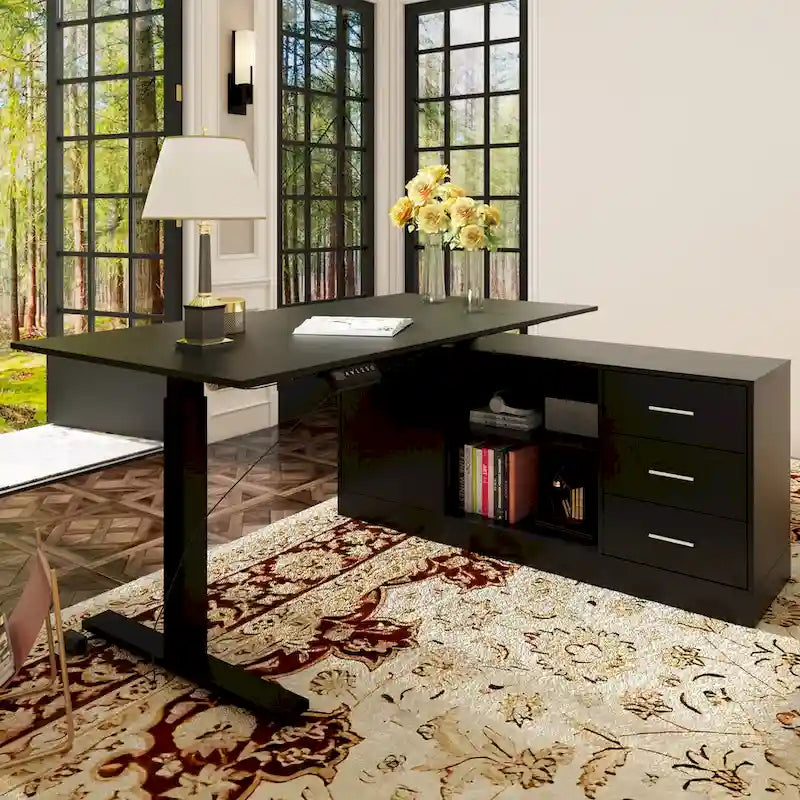 Ultimate Home Office Desk with Electric Lift Top Wrting Desk Working