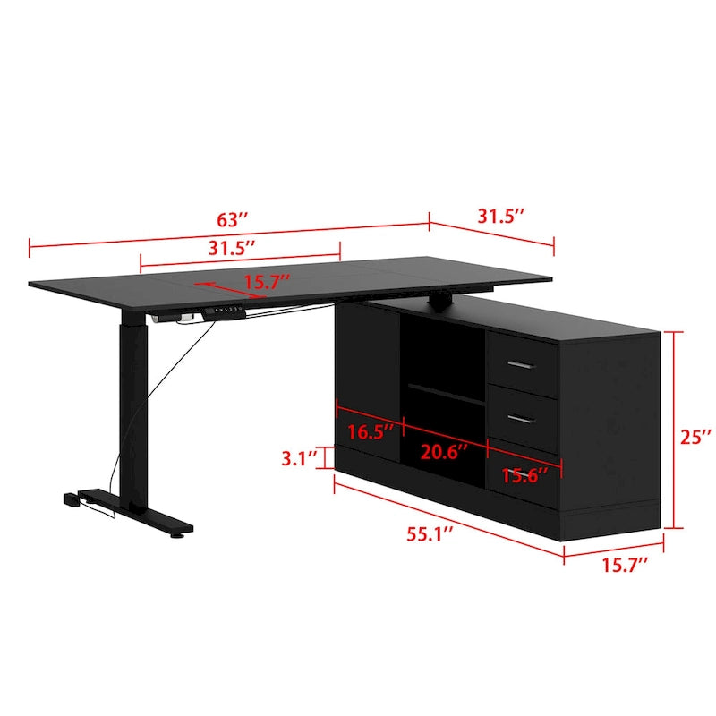 Ultimate Home Office Desk with Electric Lift Top Wrting Desk Working
