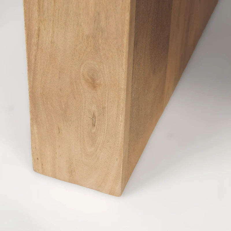 Athelia Light Brown Solid Wood Square Accent Table