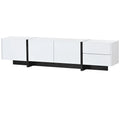 Modern Rectangle TV Stand for TVs Up to 80 with High Gloss UV Surface