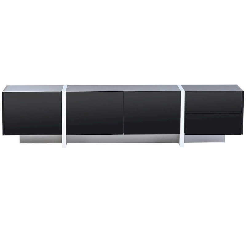 Modern Rectangle TV Stand for TVs Up to 80 with High Gloss UV Surface