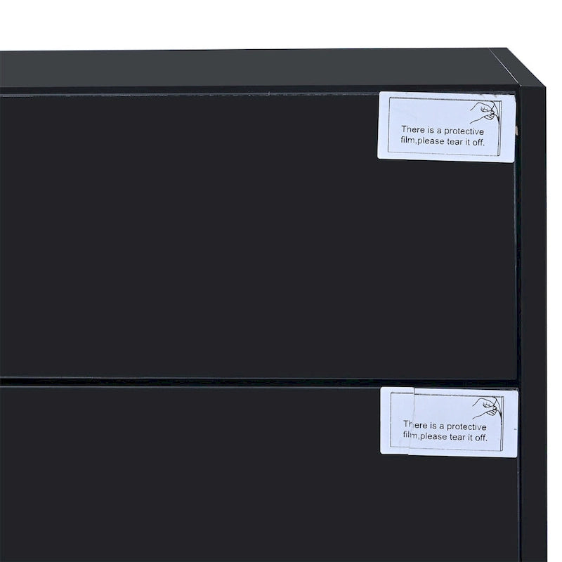 Modern Rectangle TV Stand for TVs Up to 80 with High Gloss UV Surface