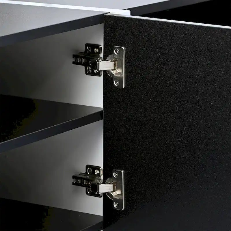Modern Rectangle TV Stand for TVs Up to 80 with High Gloss UV Surface