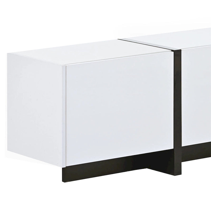 Modern Rectangle TV Stand for TVs Up to 80 with High Gloss UV Surface