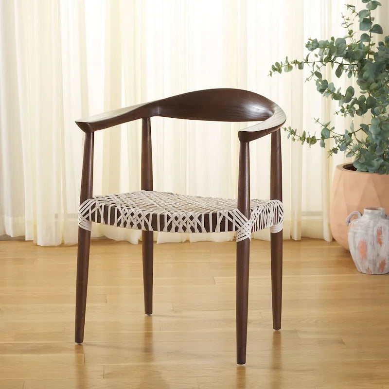SAFAVIEH Trix Bandelier Black Dining Arm Chair - 24.8 x 18.9 x 30.7 - 25W x 19D x 31H