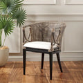 SAFAVIEH Olafia Dining Brown/ Black Arm Chair - 22.3 x 23.3 x 31.5 - 22Wx23Dx32H