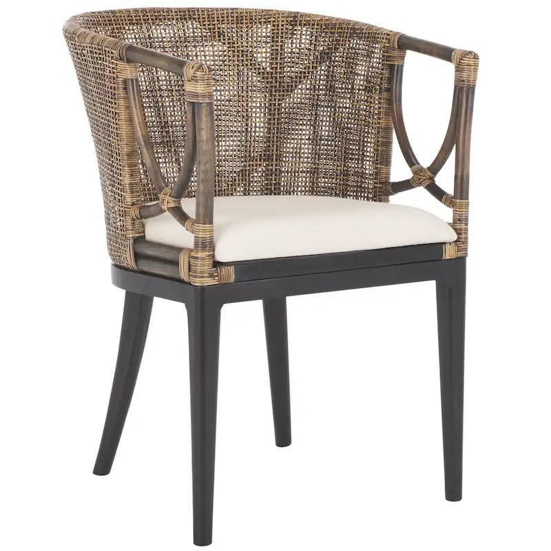 SAFAVIEH Olafia Dining Brown/ Black Arm Chair - 22.3 x 23.3 x 31.5 - 22Wx23Dx32H