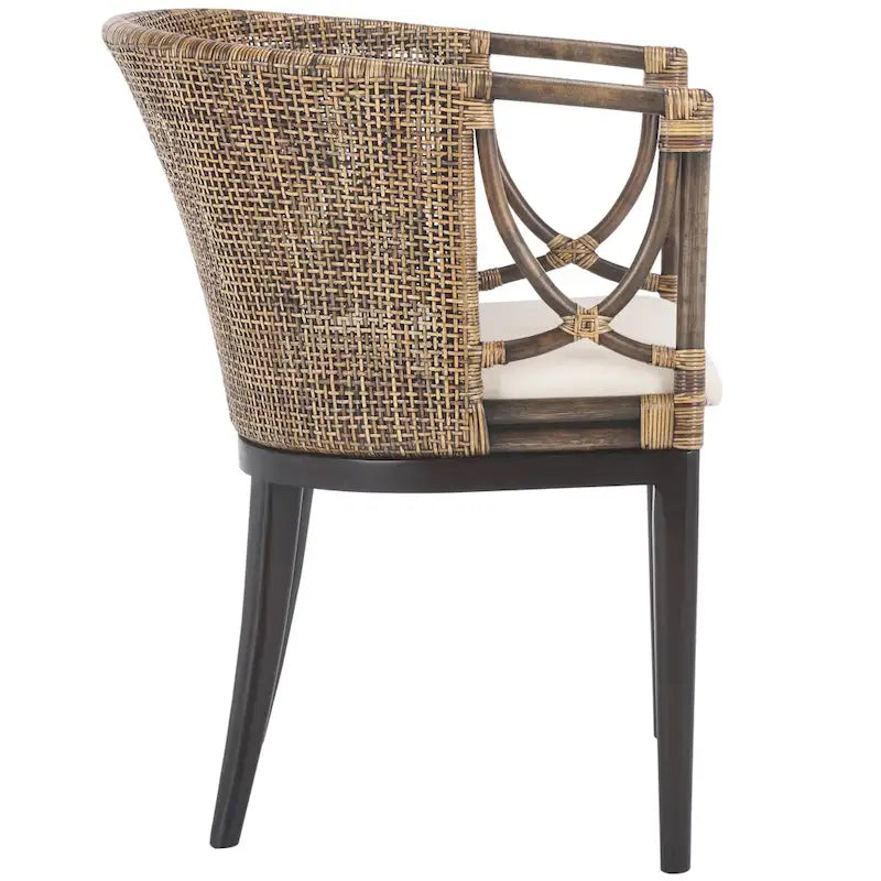 SAFAVIEH Olafia Dining Brown/ Black Arm Chair - 22.3 x 23.3 x 31.5 - 22Wx23Dx32H