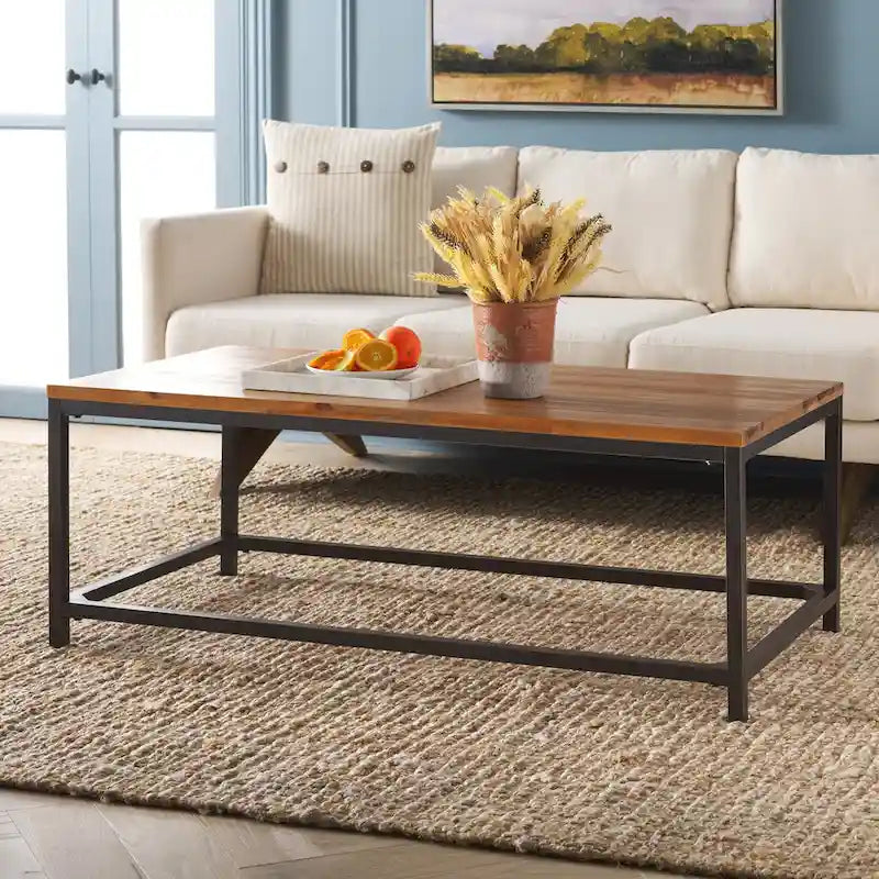 SAFAVIEH Aino Reclamined Wood Finish Coffee Table - 48 x 24 x 17.7 - 48Wx24Dx18H