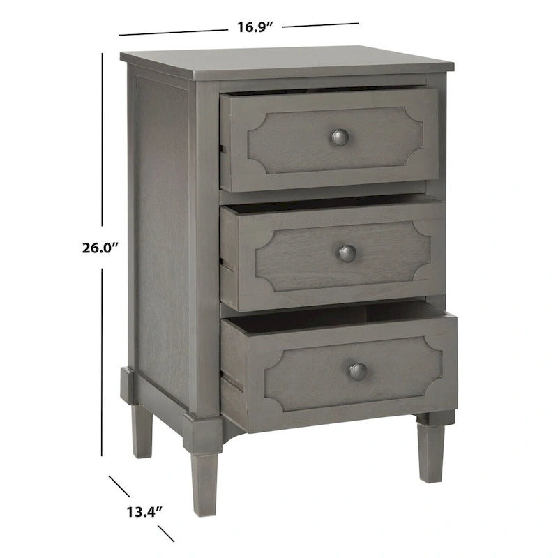 SAFAVIEH Dinah Grey 3-Drawer Storage Side Chest - 16.9 x 13.4 x 26.8 - 17Wx13Dx26H