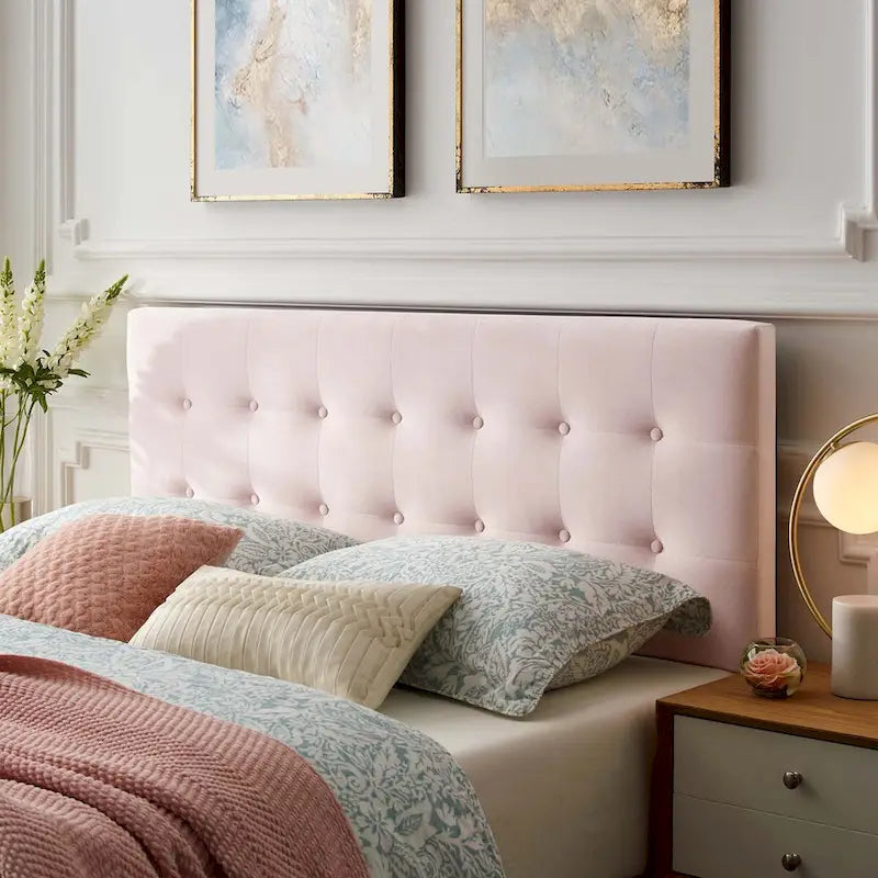 Carson Carrington Labbgard Queen Tufted Velvet Headboard