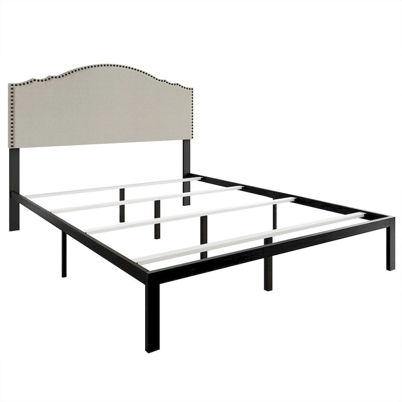 CraftPorch Traditional Upholstered Bed with Nightstand and Bench 3-pieces Bedroom Set