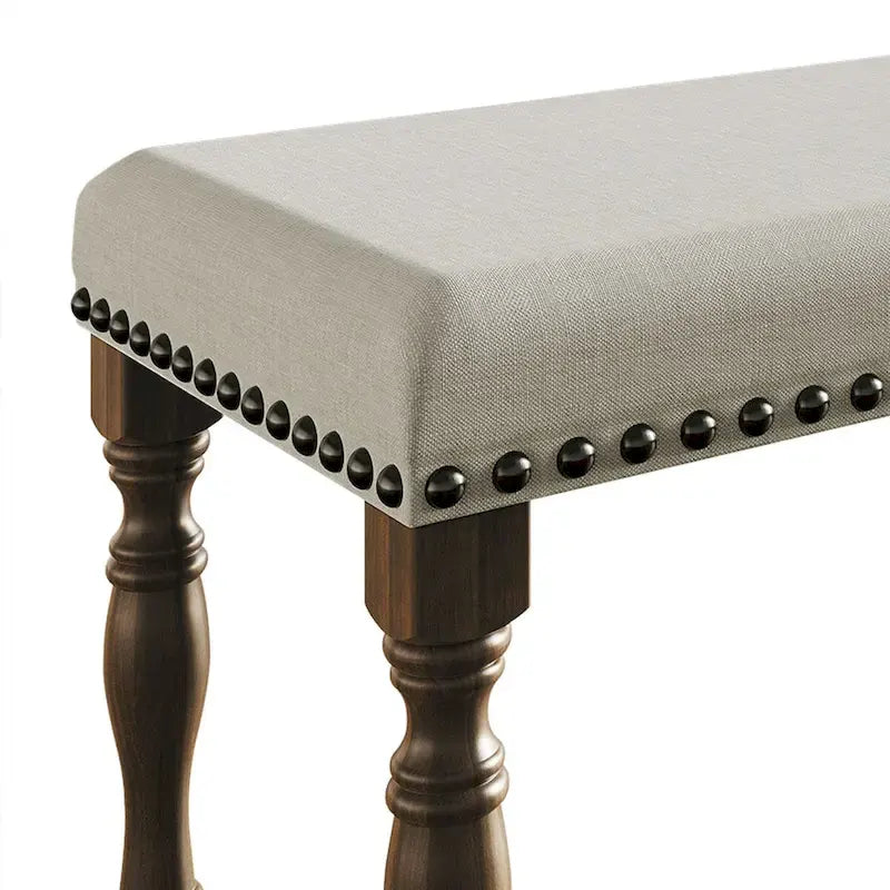 CraftPorch Traditional Upholstered Bed with Nightstand and Bench 3-pieces Bedroom Set