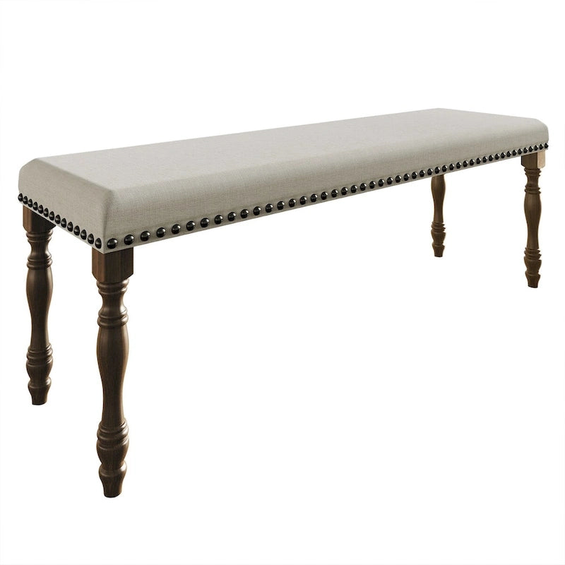 CraftPorch Traditional Upholstered Bed with Nightstand and Bench 3-pieces Bedroom Set