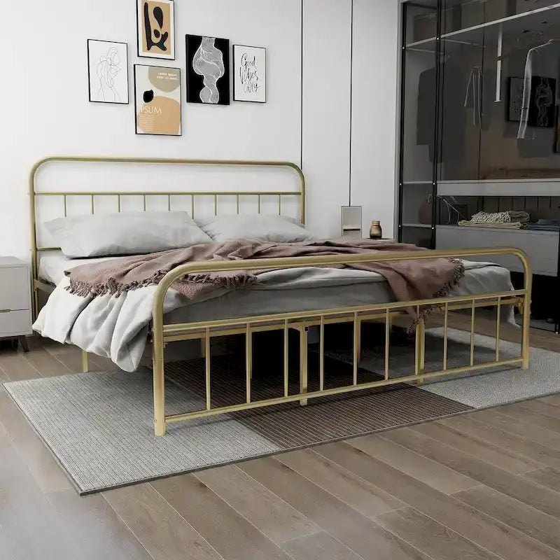 Alazyhome Platform Metal Bed Frame, Easy Assembly