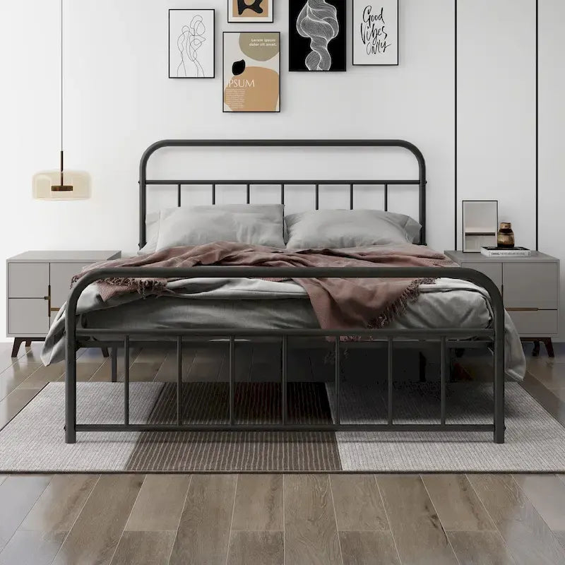Alazyhome Platform Metal Bed Frame, Easy Assembly