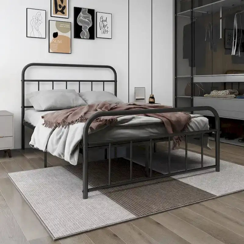 Alazyhome Platform Metal Bed Frame, Easy Assembly