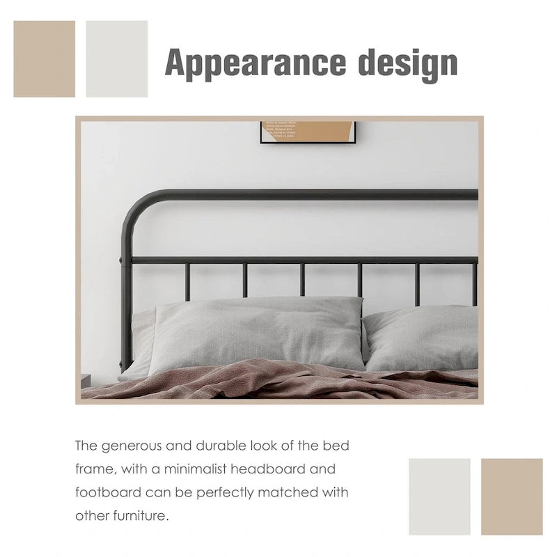 Alazyhome Platform Metal Bed Frame, Easy Assembly