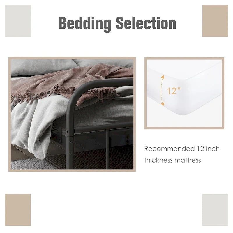 Alazyhome Platform Metal Bed Frame, Easy Assembly