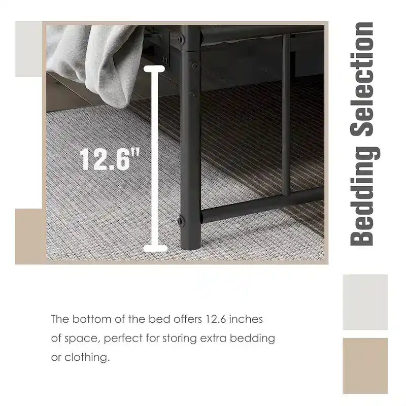 Alazyhome Platform Metal Bed Frame, Easy Assembly