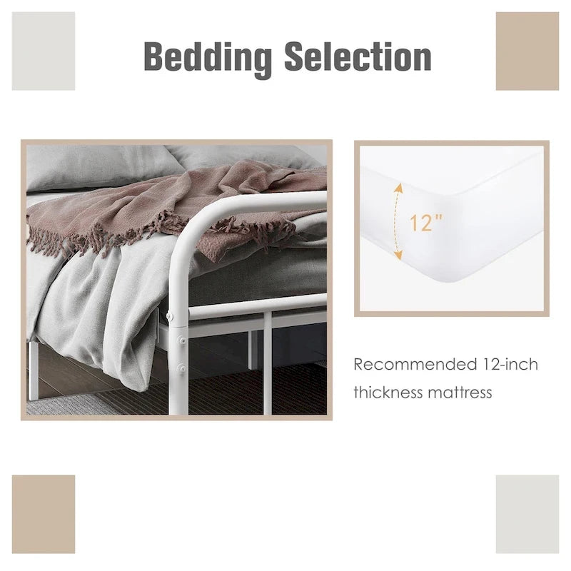 Alazyhome Platform Metal Bed Frame, Easy Assembly